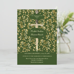 Gold Mediaeval Wedding Invitation