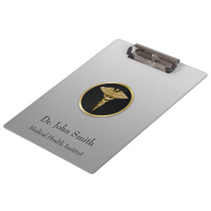 Gold Medical Caduceus - Clipboard