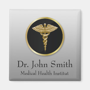 Gold Medical Caduceus - Magnet