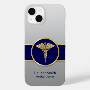 Gold Medical Caduceus Professional Blue Case-Mate iPhone 14 Case