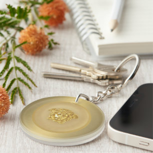 Gold Medusa Medallion Key Ring