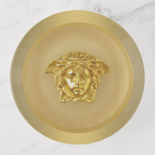 Gold Medusa Medallion Trinket Trays