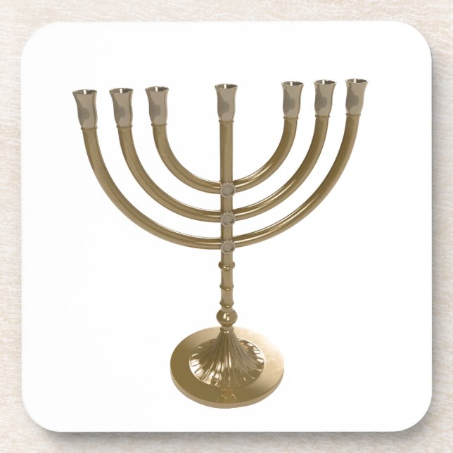 gold menorah coaster (Front)