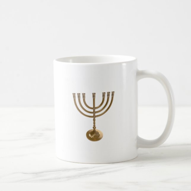 gold menorah coffee mug (Right)