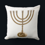 gold menorah cushion<br><div class="desc">Menora, channukah,  gold metallic,  hannukah,  hebrew,  holidays,  jew,  jewish,  judaism,  menorah, chanukah, hannuka, channuka, christmukah, christmukkah, judaica rabbi</div>