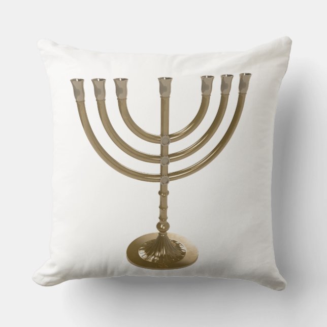 gold menorah cushion (Front)