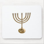 gold menorah mouse mat<br><div class="desc">Menora, channukah,  gold metallic,  hannukah,  hebrew,  holidays,  jew,  jewish,  judaism,  menorah, chanukah, hannuka, channuka, christmukah, christmukkah, judaica rabbi</div>