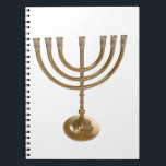 gold menorah notebook<br><div class="desc">Menora, channukah,  gold metallic,  hannukah,  hebrew,  holidays,  jew,  jewish,  judaism,  menorah, chanukah, hannuka, channuka, christmukah, christmukkah, judaica rabbi</div>