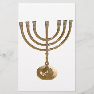 gold menorah stationery