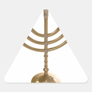 gold menorah triangle sticker