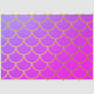 Gold Mermaid Scales Pink Purple Glitter  Tissue Paper