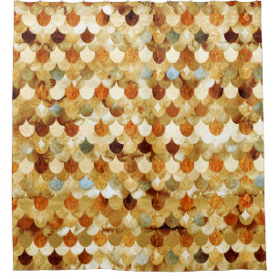 Gold Mermaidscales Mermaid Fishscales Scales Shower Curtain