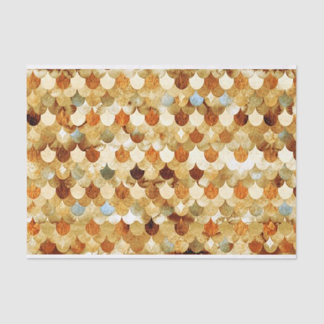 Gold Mermaidscales Mermaid Fishscales Scales Tissue Paper (Front)