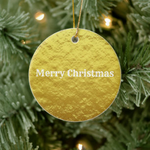 Gold Merry Christmas Circle Ornament
