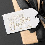 Gold Merry Christmas Luxe  Gift Tags<br><div class="desc">Merry Christmas in a faux gold foil script and your names in chic lettering,  these white gift tags or party favour tags are stylish for any Christmas holiday occasion. MATCHING items in our store.</div>