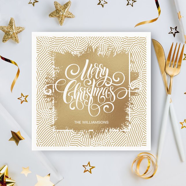 Gold Merry Christmas Napkin (Creator Uploaded)