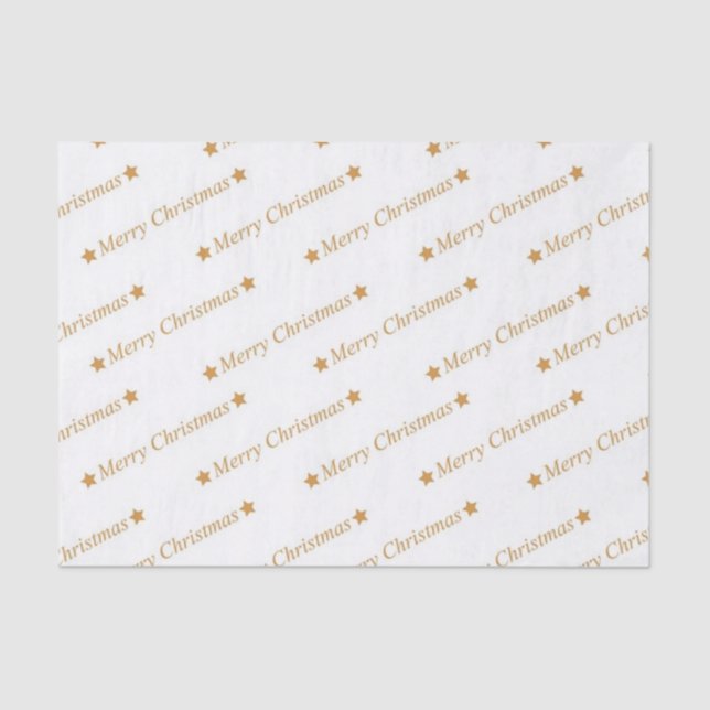 Gold Merry Christmas Printed Tissue Paper (Front)
