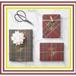 Gold Merry Christmas Red Green Plaid Wrapping Paper Sheet<br><div class="desc">In the Christmas Spirit -- three patterned sheets -- with gold Merry Christmas and red and green plaid -- a standout for gift wrapping.  Any design questions just send an email to charmdesignstudio@rcn.com and we'll be delighted to assist.</div>
