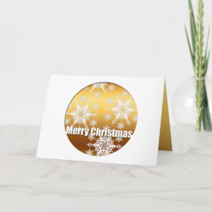 Gold Merry Christmas Snowflakes + poem Holiday Card