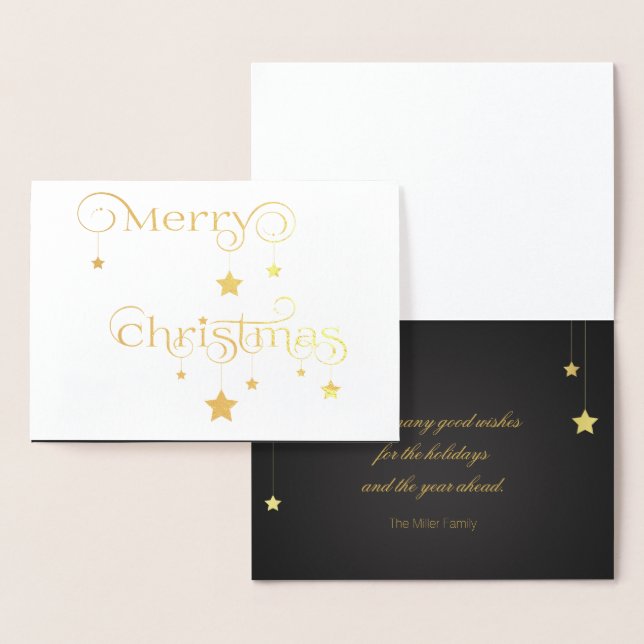 Gold Merry Christmas Stars Foil Card (Display)