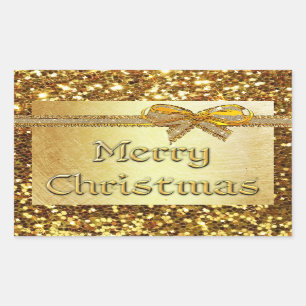 Gold  Merry Christmas Sticker