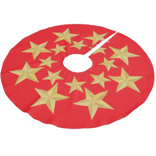 Gold  Merry Christmas Xmas tree star Tree Skirt