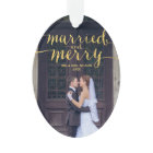 GOLD MERRY & MARRIED | PHOTO HOLIDAY ORNAMENT