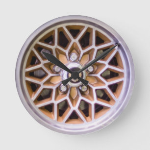 Gold Mesh Alloy Wheel Clock