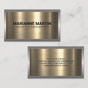 Gold Metal Aluminium Silver Brushed Industrial Business Card