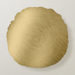 Gold metal brushed background or textureabstract,a round cushion