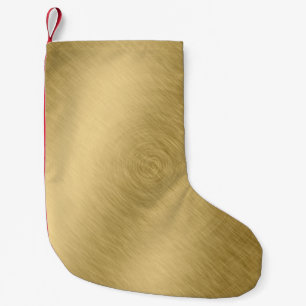 Gold metal brushed background or textureabstract,a small christmas stocking