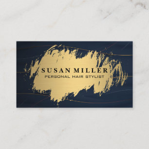 Gold Metal Brushed   Blue Abstract Background Business Card