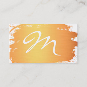 Gold Metal Brushed Monogram Business Card