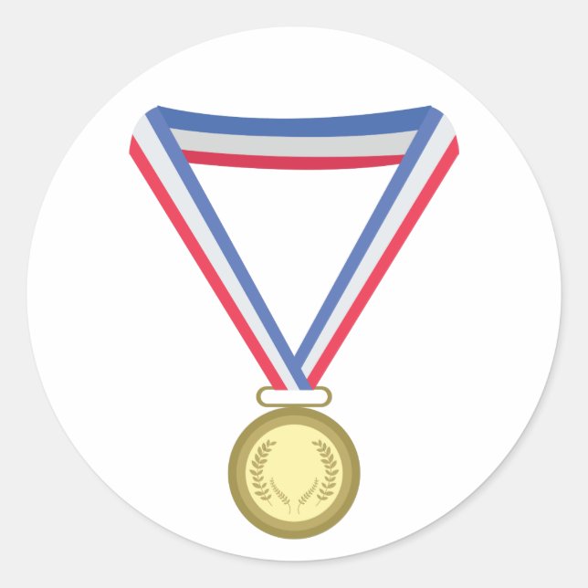 Gold Metal Classic Round Sticker (Front)