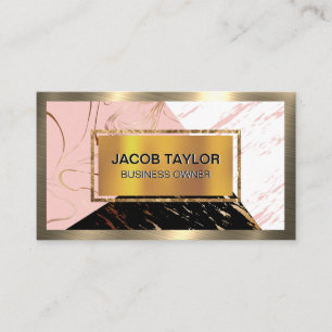 Gold Metal   Colour Block Marble  Business Card