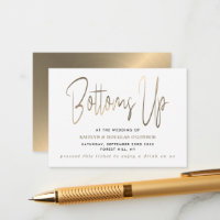 Gold Metal Effect Script Style Free Drink Ticket