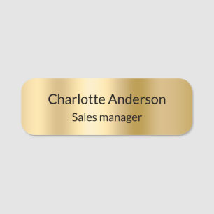 Gold metal elegant business employee name tag