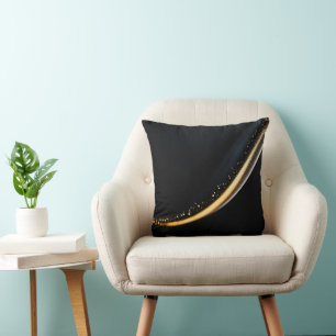 Gold Metal Elegant Modern Black Cushion