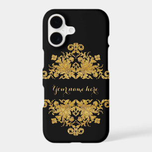 Gold Metal Foil Vintage Elegance Ornament on Black