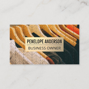 Gold Metal   Hanging Clothes Business Card