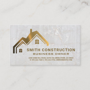 Gold Metal Homes   Stone Background Business Card