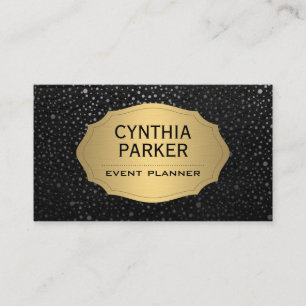 Gold Metal Lux Metallic Speckled Dots Business Card