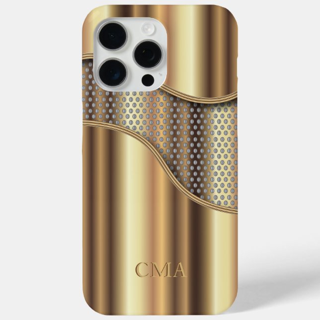 Gold Metal Mesh | Monogram Case-Mate iPhone Case (Back)
