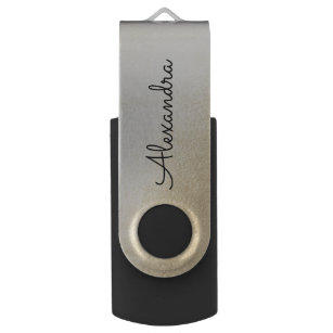 Gold Metal Monogram USB Thumb Drive