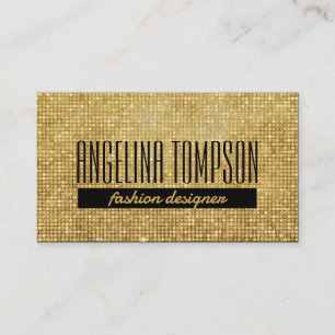 Gold Metal Pattern Fashion Blogger Design Expert Business Card