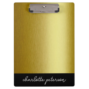 Gold Metal Personalised Clipboard