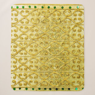 Gold metal seamless pattern sherpa blanket