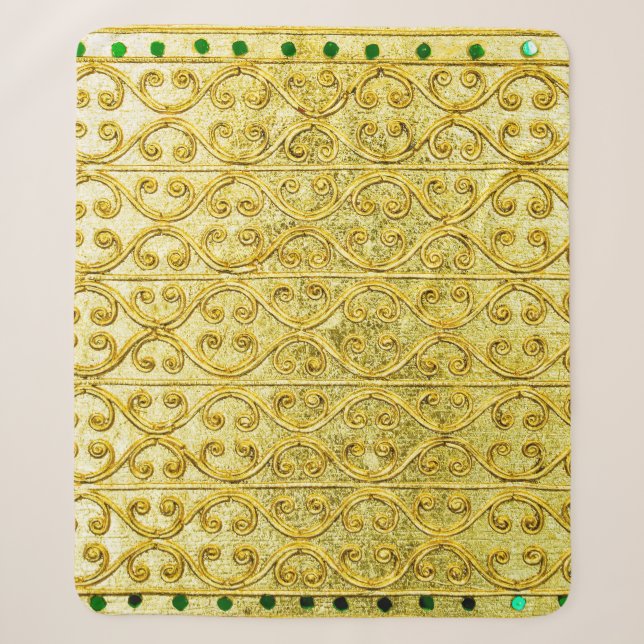 Gold metal seamless pattern  sherpa blanket (Front)