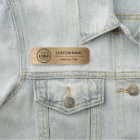 Gold Metal Style Business Logo Employee Name Tag