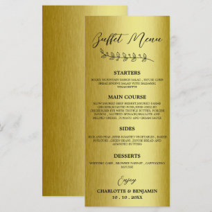 Gold Metal Wedding Buffet Menu